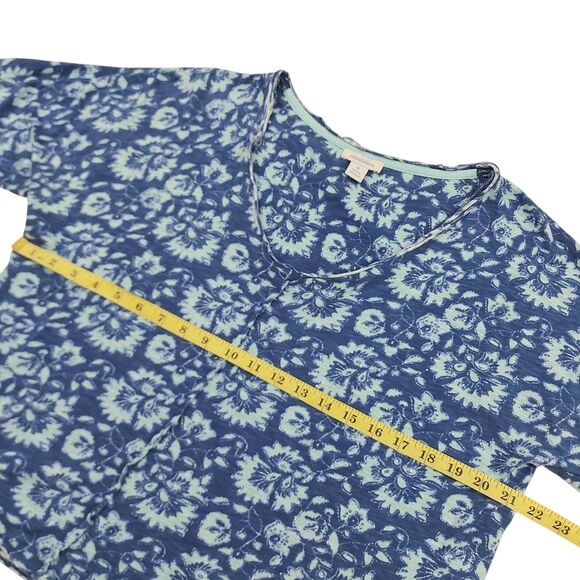 Sundance Top Womens Medium Blue Floral Knit Cotton Lightweight Boho Sustainable - Picture 10 of 11